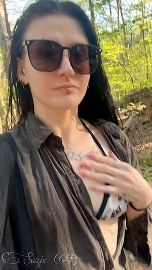 Time to take your pet goth for a swim and a walk in the woods'