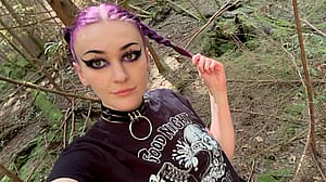 Goth girl ass is even sweeter in the woods'